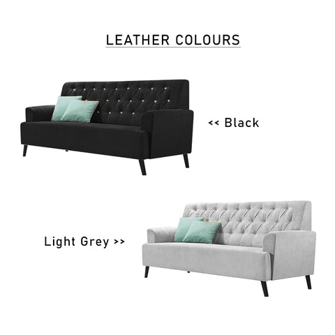 Image of Diana 1/2/3 Seater Fabric/ Leather Sofa Set with Stool In 6 Colours-Sofa-Furnituremart.sg