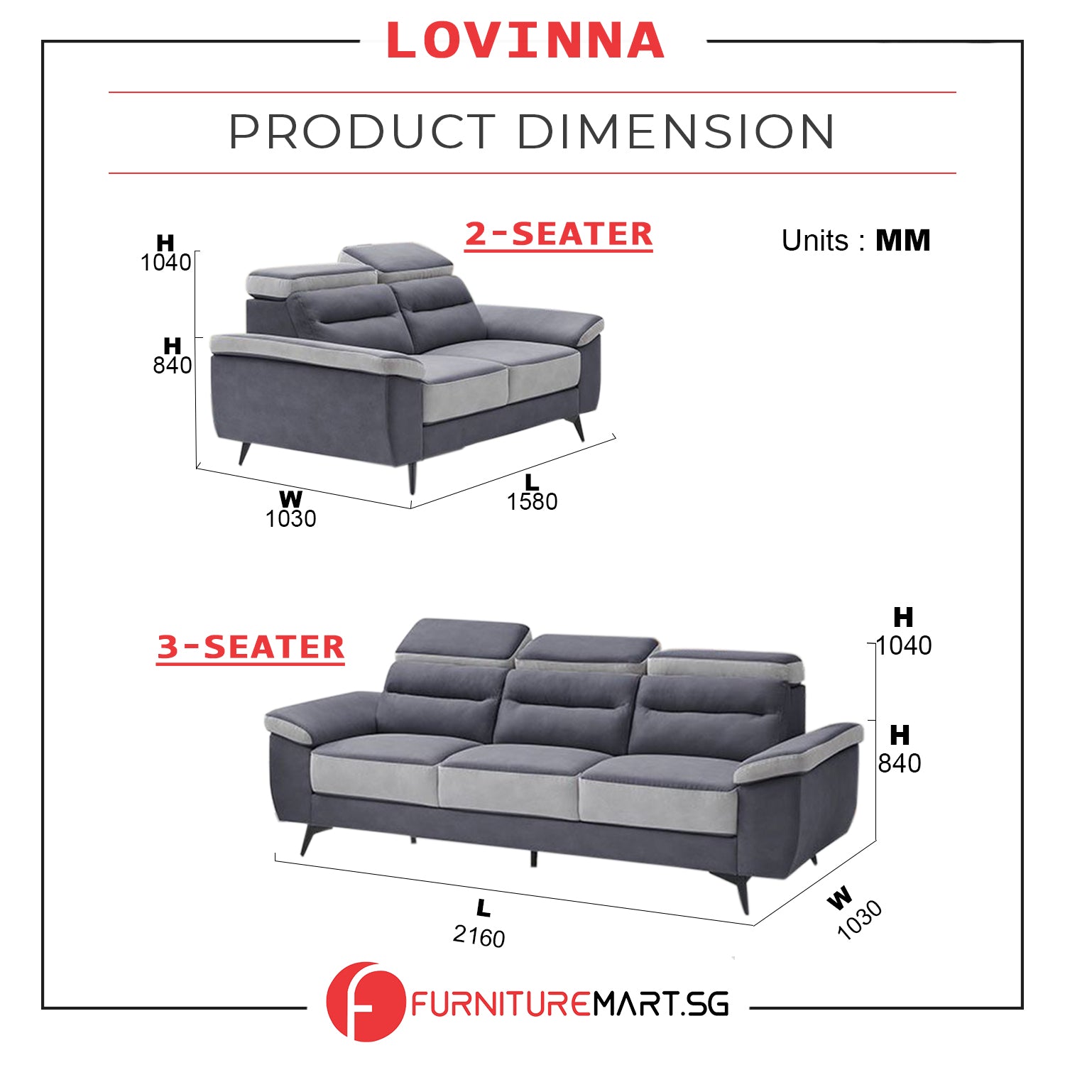 Lovinna 2-Seater and 3-Seater Sofa Pet Pocketed Spring System