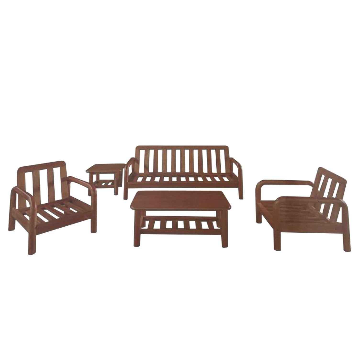 Edley Living Room Sofa Set Mahogany Wood Furniture-Livingroom furniture sets-Furnituremart.sg