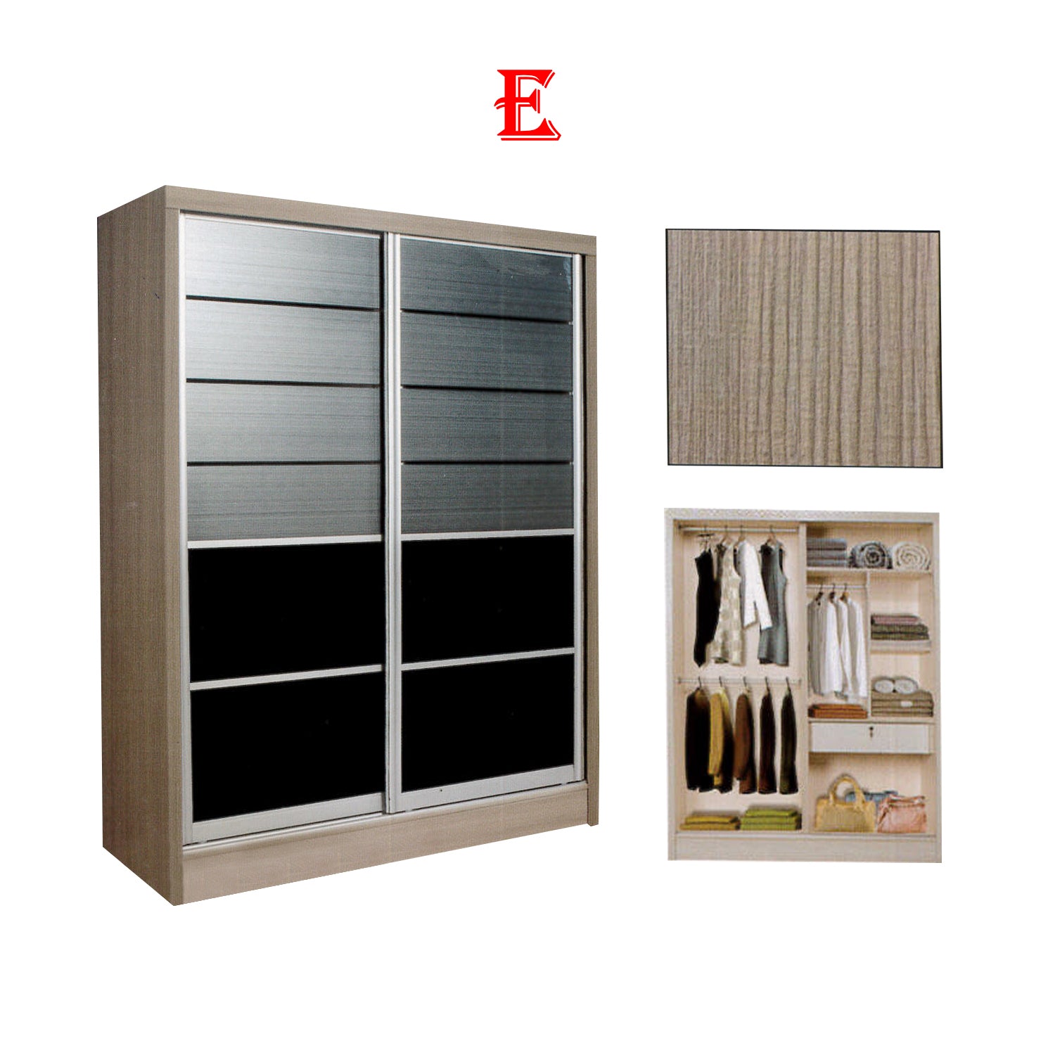 Fuego Series 1 5FT 2-Door Sliding Door Wardrobe Models Mirror