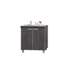 Lulu Series 5 Low Kitchen Cabinet in Walnut