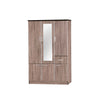 Zara Series 5 Wardrobe 3-Door Cabinet with Mirror & Drawer in Brown