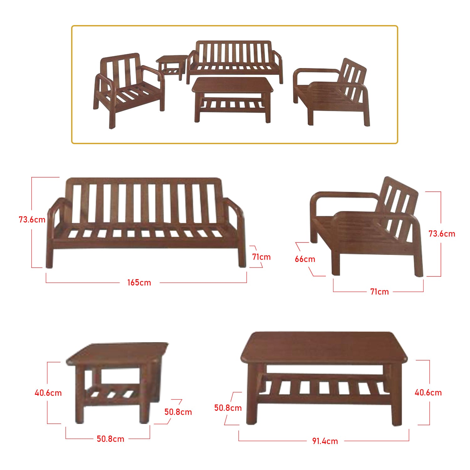 Edley Living Room Sofa Set Mahogany Wood Furniture-Livingroom furniture sets-Furnituremart.sg
