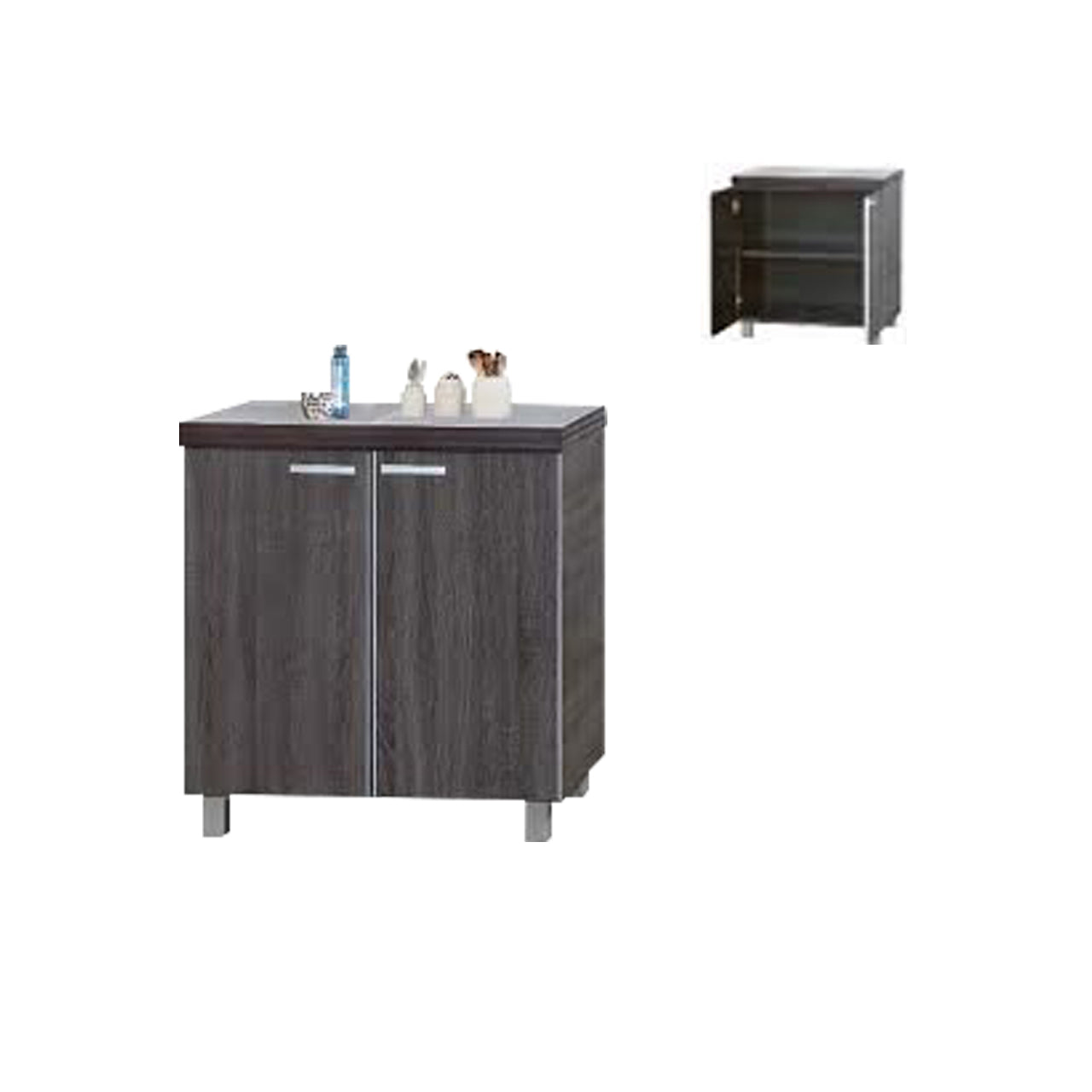 Lulu Series 5 Low Kitchen Cabinet in Walnut