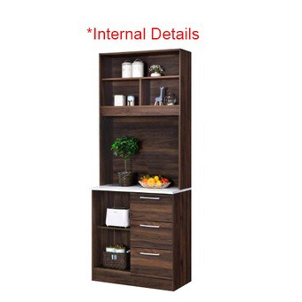 Jessie 5 Series 3/3 Door Kitchen Cabinet Melamine Top Panel in Brown Color