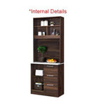Jessie 5 Series 3/3 Door Kitchen Cabinet Melamine Top Panel in Brown Color
