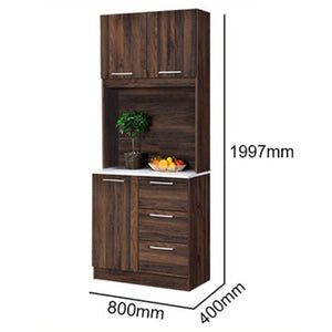 Jessie 5 Series 3/3 Door Kitchen Cabinet Melamine Top Panel in Brown Color
