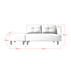 Elson 2 Seater Fabric / Faux Leather Sofa With Ottoman In 6 Colours