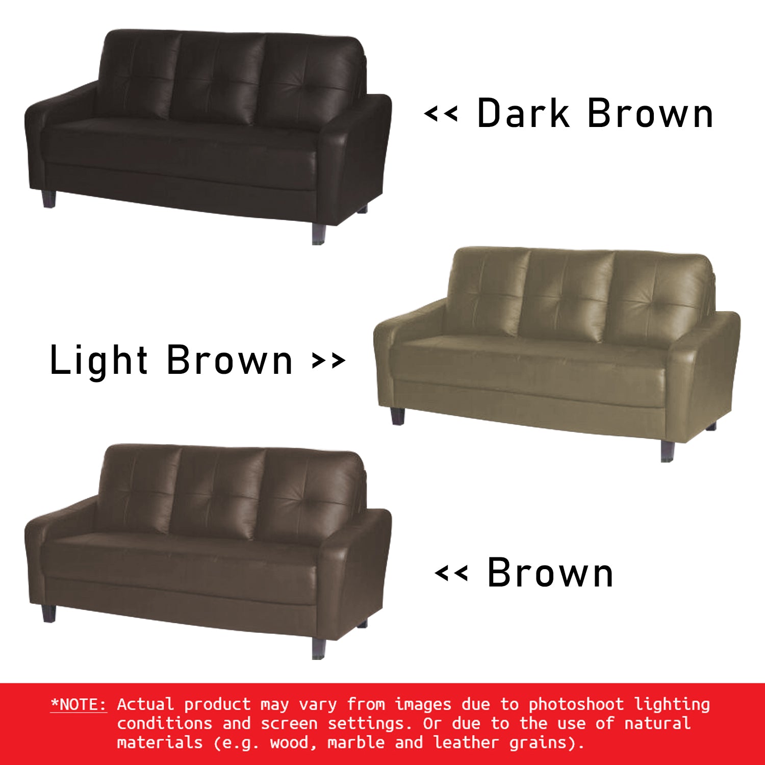 Esther 1/ 2/ 3 Seater Half Genuine Cowhide Leather Sofa in 6 Colours-Recliner Sofa/ Armchair-Furnituremart.sg