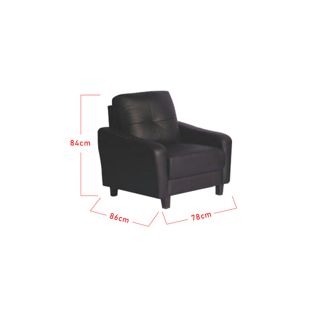 Esther 1/ 2/ 3 Seater Half Genuine Cowhide Leather Sofa in 6 Colours-Recliner Sofa/ Armchair-Furnituremart.sg