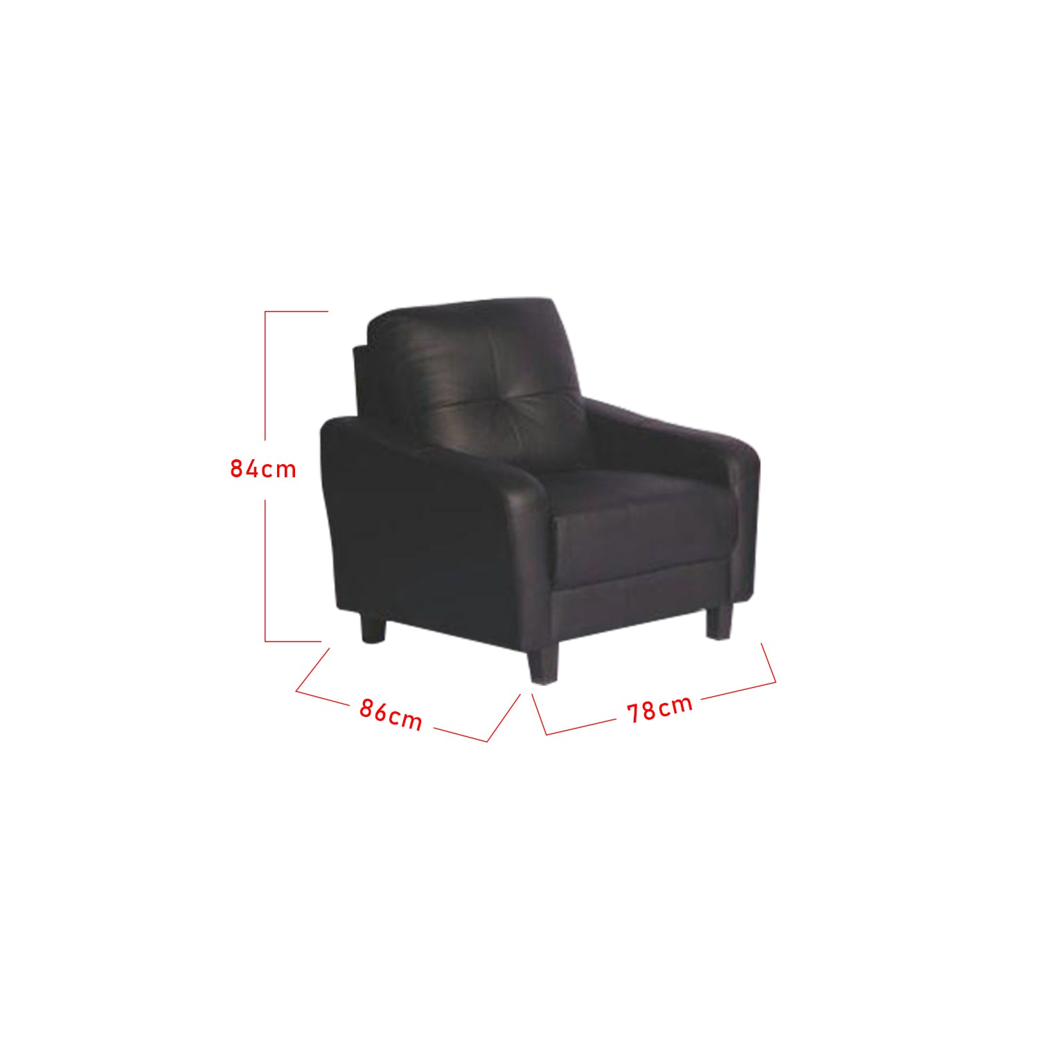 Esther 1/ 2/ 3 Seater Half Genuine Cowhide Leather Sofa in 6 Colours-Recliner Sofa/ Armchair-Furnituremart.sg