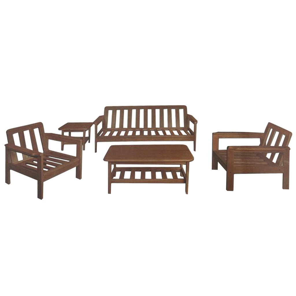 Daley Living Room Sofa Set Mahogany Wood Furniture-Livingroom furniture sets-Furnituremart.sg