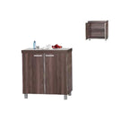 Lulu Series 6 Low Kitchen Cabinet in Dark Brown