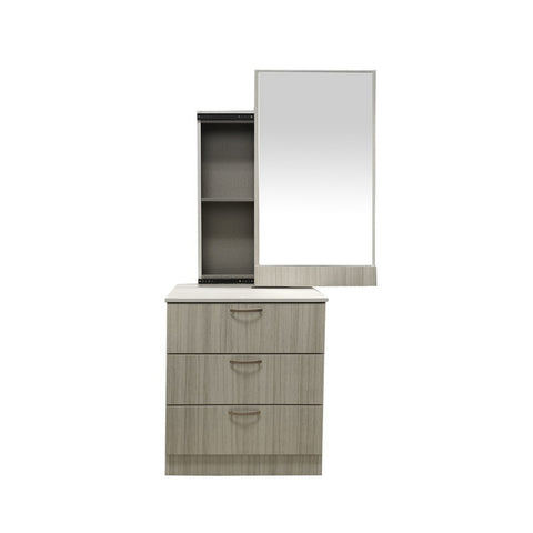 Image of Minna Series 6 Makeup Dressing Table With Stool In White Wash