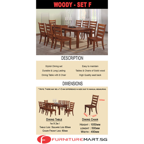 Image of Woody Series 6 Dining Set