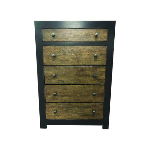 Image of Mio Series 6 Drawer Chest In Black & Brown. FREE DELIVERY