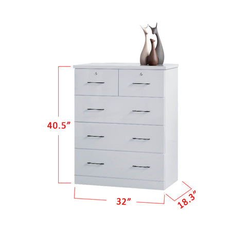 Image of Myra Series 6 Chest of 5-Drawer In White