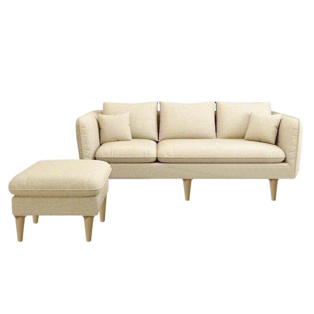 Darwin 3 Seater Leather/ Fabric Sofa With Ottoman In 8 Colours
