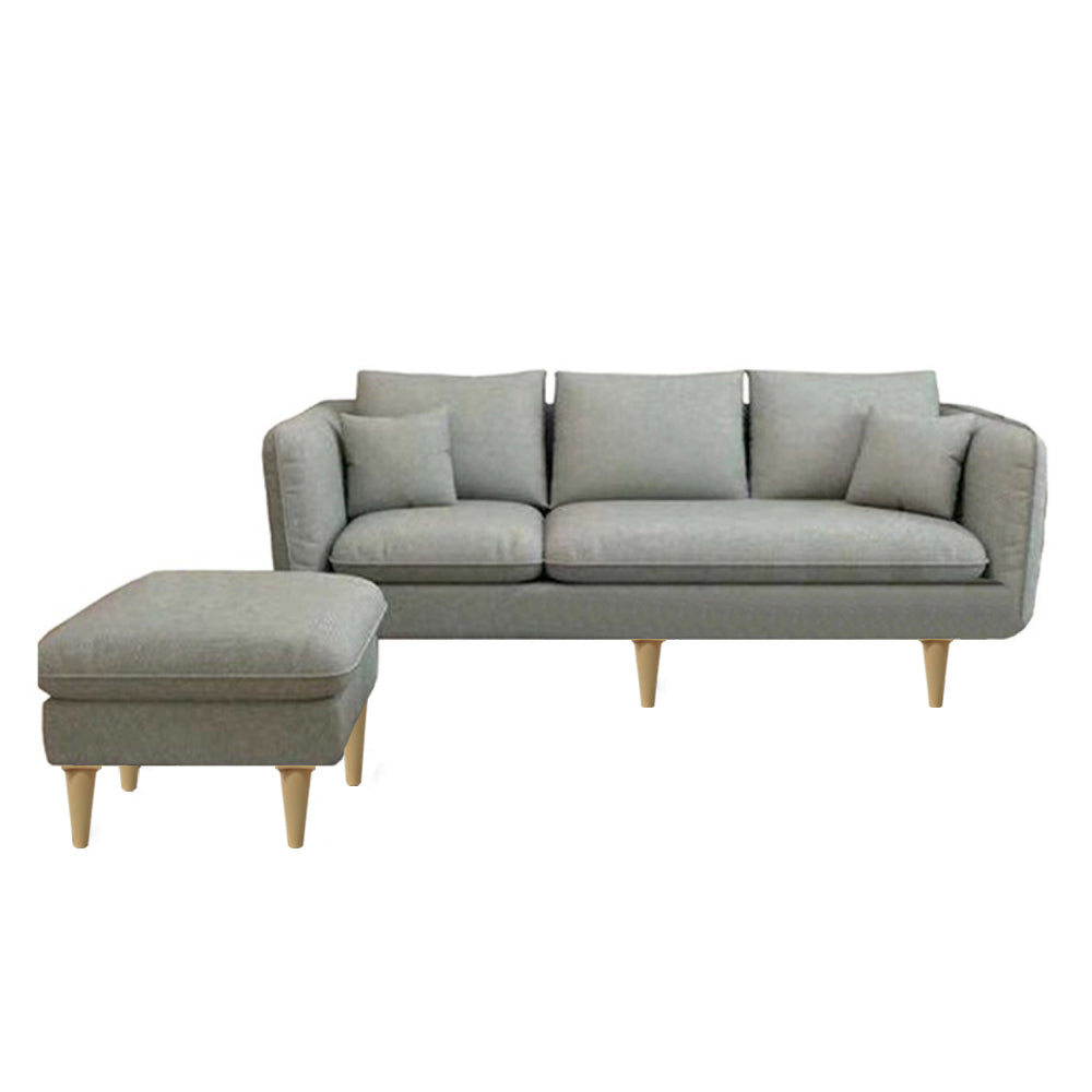 Darwin 3 Seater Leather/ Fabric Sofa With Ottoman In 8 Colours
