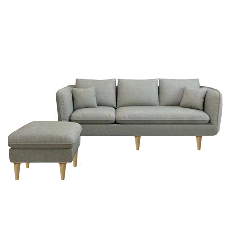 Image of Darwin 3 Seater Leather/ Fabric Sofa With Ottoman In 8 Colours