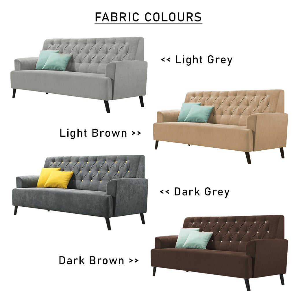 Diana 1/2/3 Seater Fabric/ Leather Sofa Set with Stool In 6 Colours