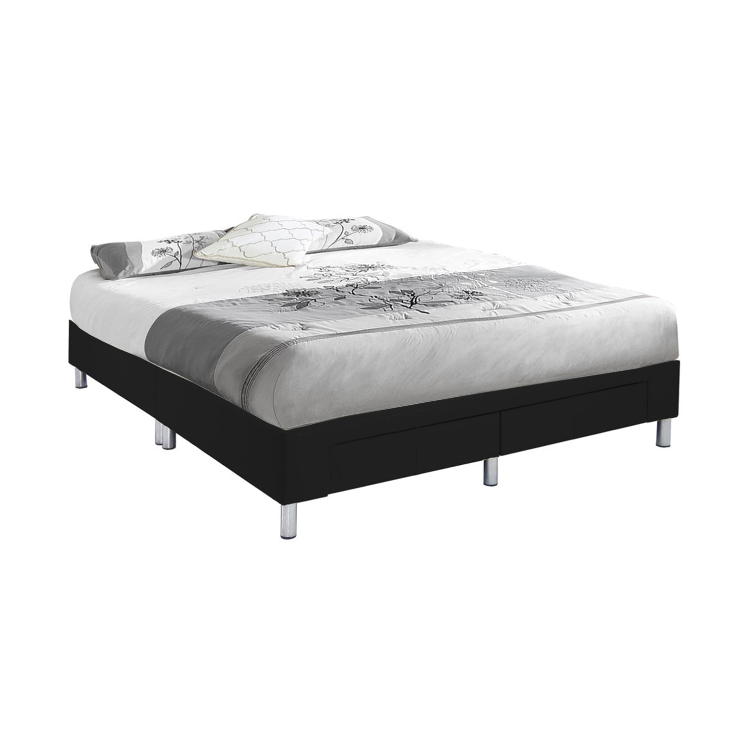 Felina Series Leather Divan Bed Frame With Drawers In Single, Super Single, Queen and King Size-Bed Frame-Furnituremart.sg