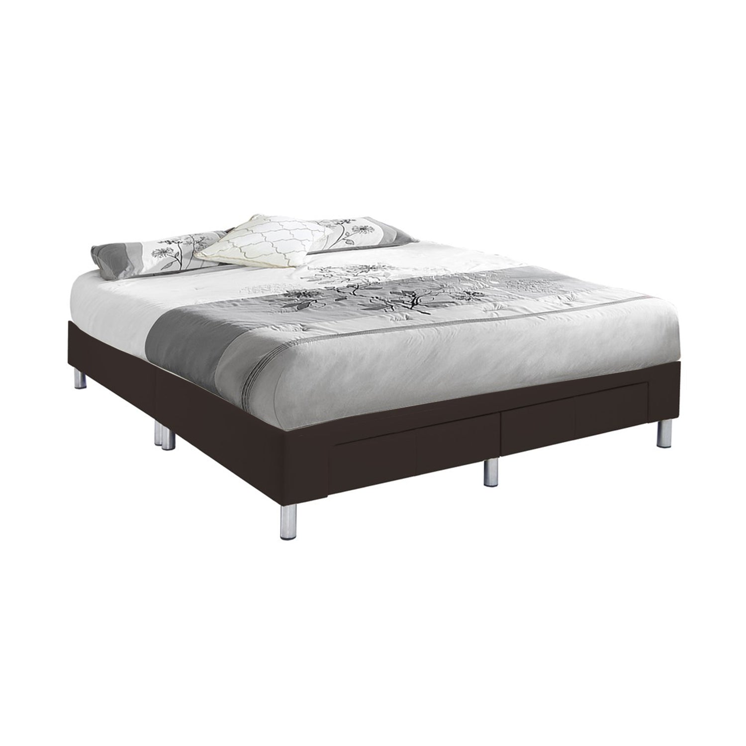 Felina Series Leather Divan Bed Frame With Drawers In Single, Super Single, Queen and King Size-Bed Frame-Furnituremart.sg