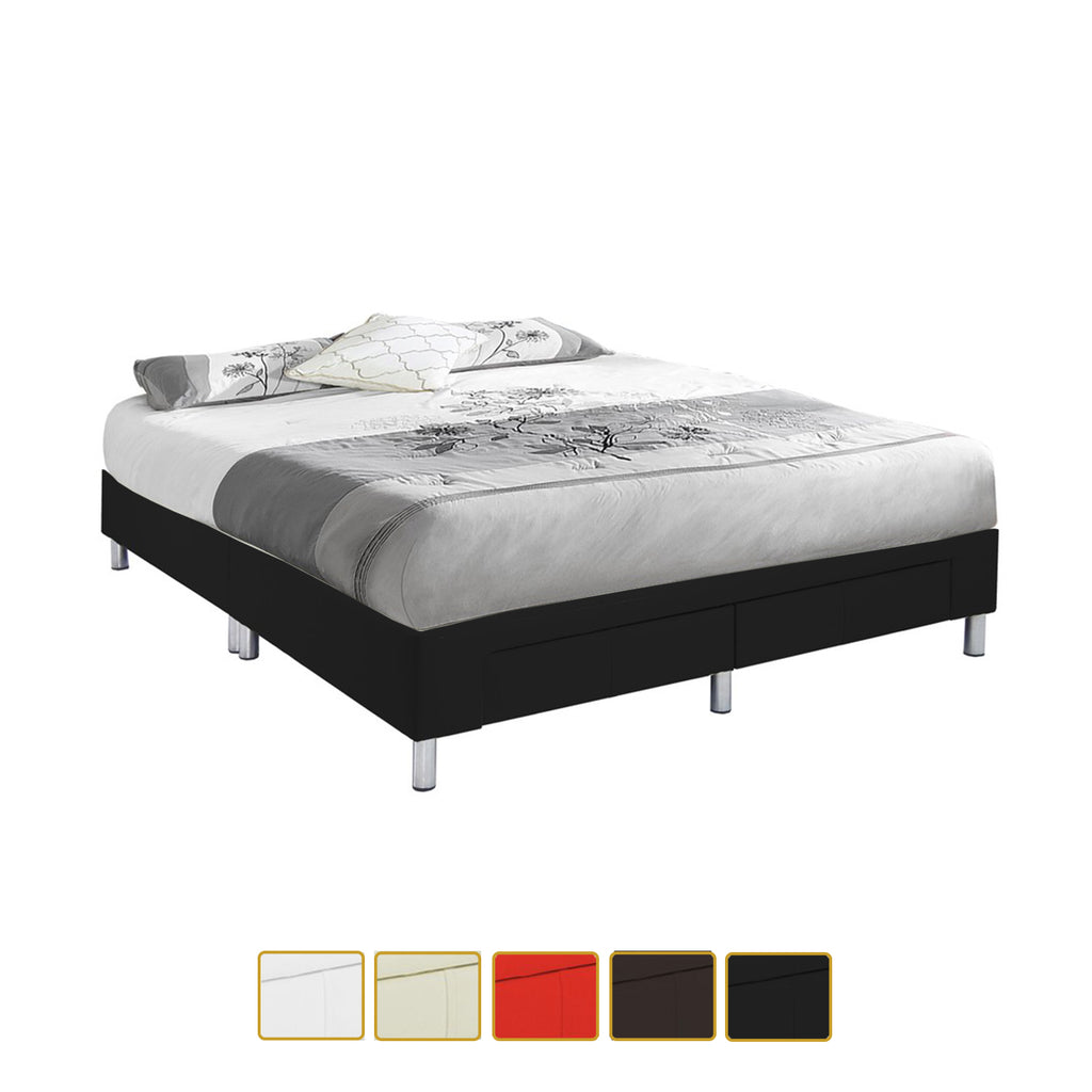 Felina Series Leather Divan Bed Frame With Drawers In Single, Super Single, Queen and King Size-Bed Frame-Furnituremart.sg