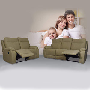 Fileo 1/2/3 Seater 100% Genuine Cowhide Leather Reclining Sofa in Light Brown-Recliner Sofa/ Armchair-Furnituremart.sg