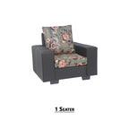Florida Faux Leather-Fabric 1/2/3 Seater Sofa Set In Floral/ Grey-Furnituremart.sg