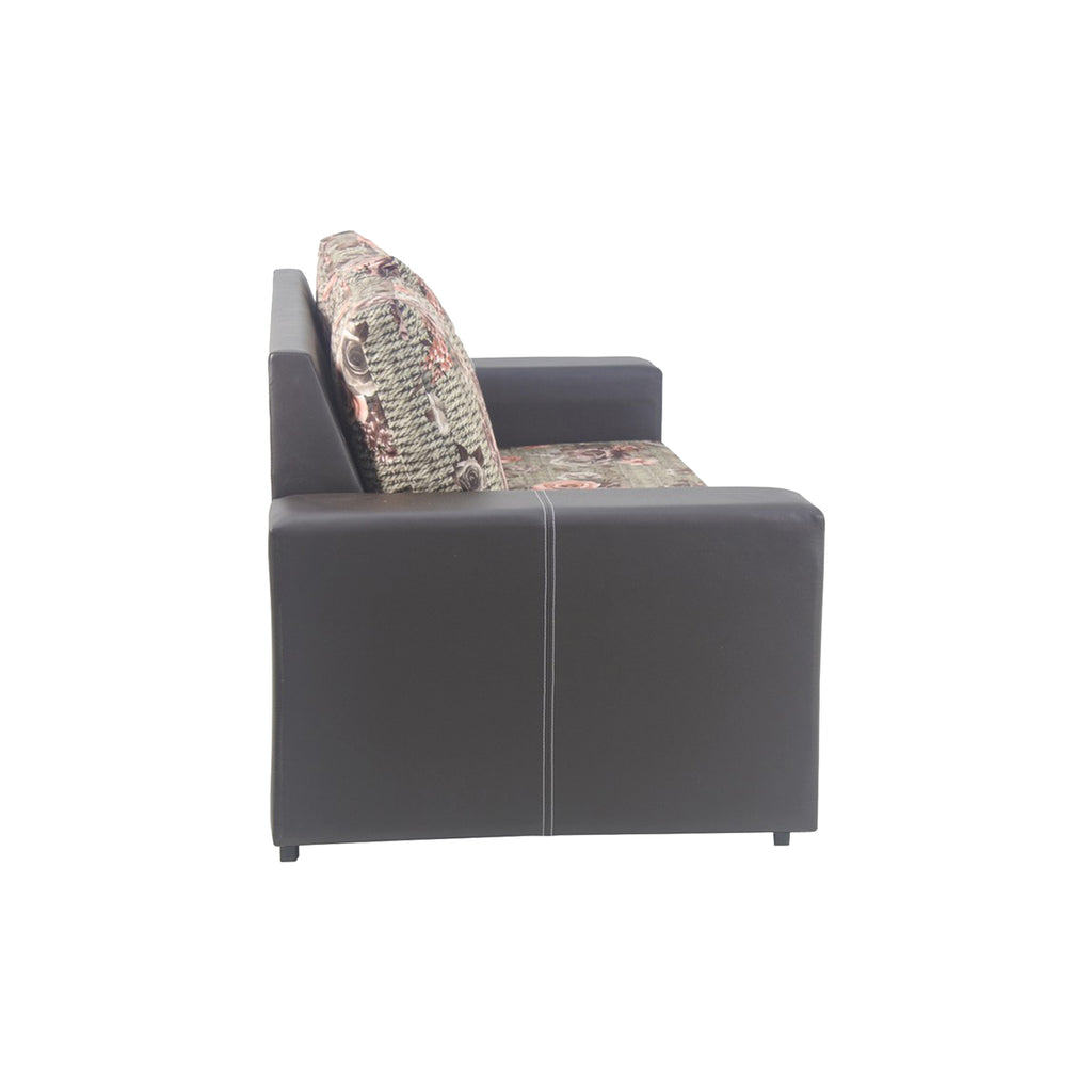 Florida Faux Leather-Fabric 1/2/3 Seater Sofa Set In Floral/ Grey-Furnituremart.sg