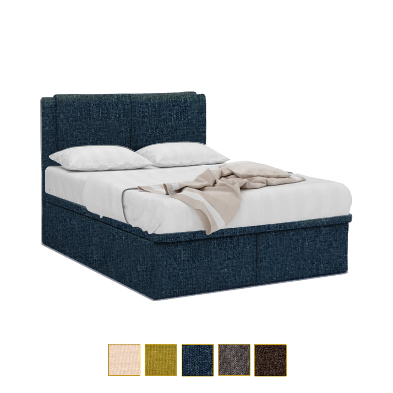 Native Fabric Storage Bed Frame In Single, Super Single, Queen, and King Size-Bed Frame-Furnituremart.sg