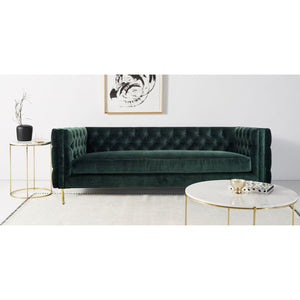 Modern New Design luxury Couch With Brass Legs Plush Green Velvet Sofa For Living Room Furniture