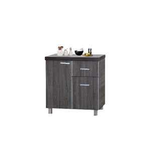 Lulu Series 7 Low Kitchen Cabinet with Drawer & Gas Cabinet in Walnut
