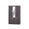 Zara Series 7 Wardrobe 3-Door Cabinet with Mirror & Drawer in Walnut