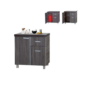 Lulu Series 7 Low Kitchen Cabinet with Drawer & Gas Cabinet in Walnut