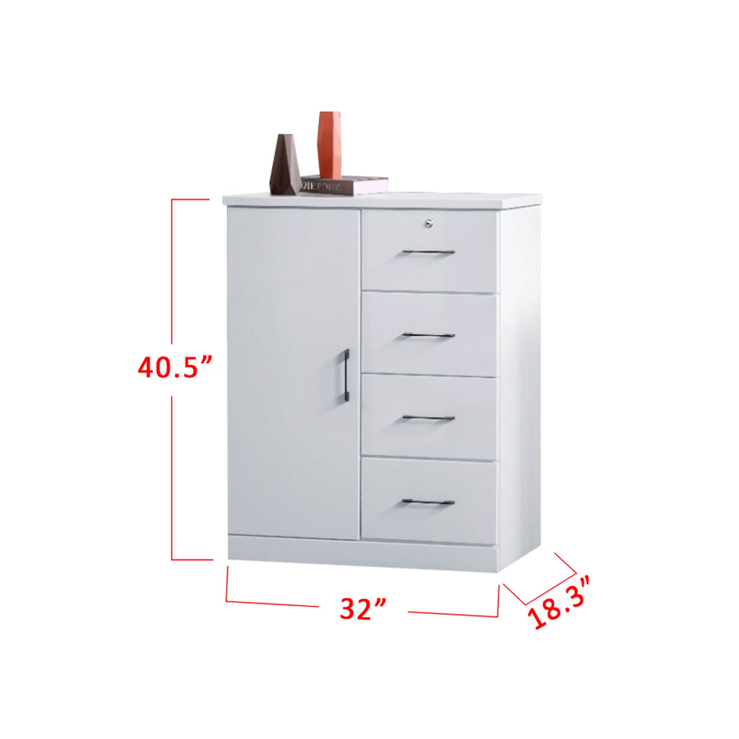 Myra Series 7 Chest of Drawer In White