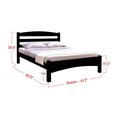 Image of Gini Wooden Bed Frame 3 Colors In Queen Size-Bed Frame-Furnituremart.sg