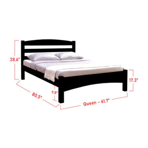 Gini Wooden Bed Frame 3 Colors In Queen Size-Bed Frame-Furnituremart.sg