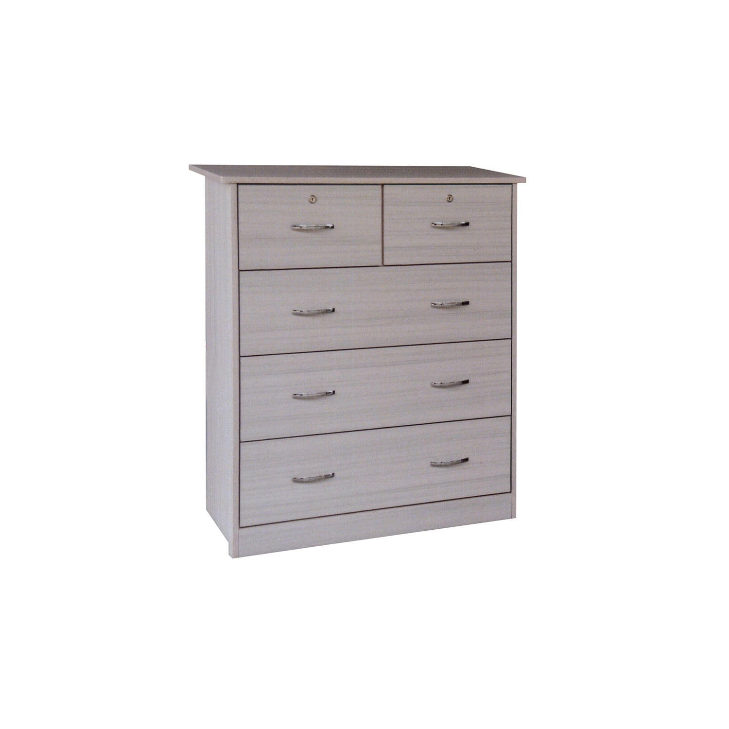 Granger Series 5 Drawer Chest In Grey-Chest of Drawers-Furnituremart.sg
