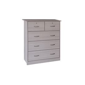 Granger Series 5 Drawer Chest In Grey-Chest of Drawers-Furnituremart.sg