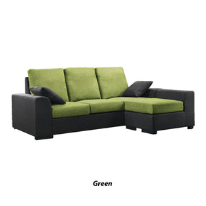 Obi 3 Seater Fabric Sofa with Chaise In 10 Colours-Sofa-Furnituremart.sg