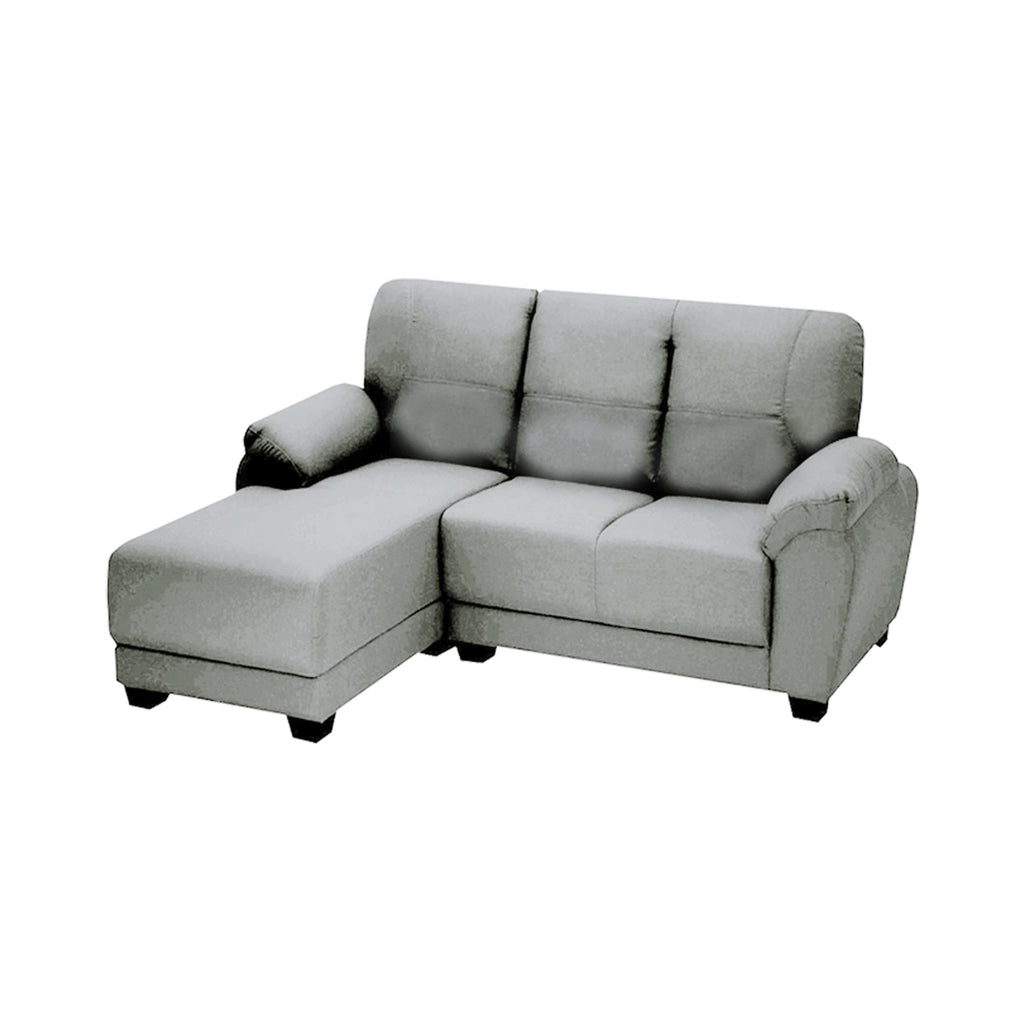 Candy 3 Seater Leather/ Fabric L-Shape Sofa In 6 Colours-Furnituremart.sg