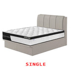 Diomire Leather And Fabric Storage Bed Frame with Mattress Package. All Sizes Available