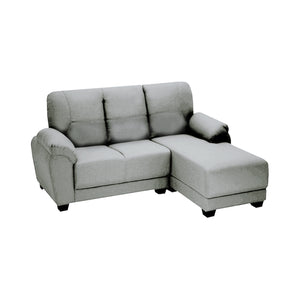 Candy 3 Seater Leather/ Fabric L-Shape Sofa In 6 Colours-Furnituremart.sg