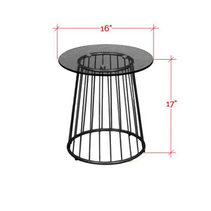 Contemporary Tempered Glass Side Table