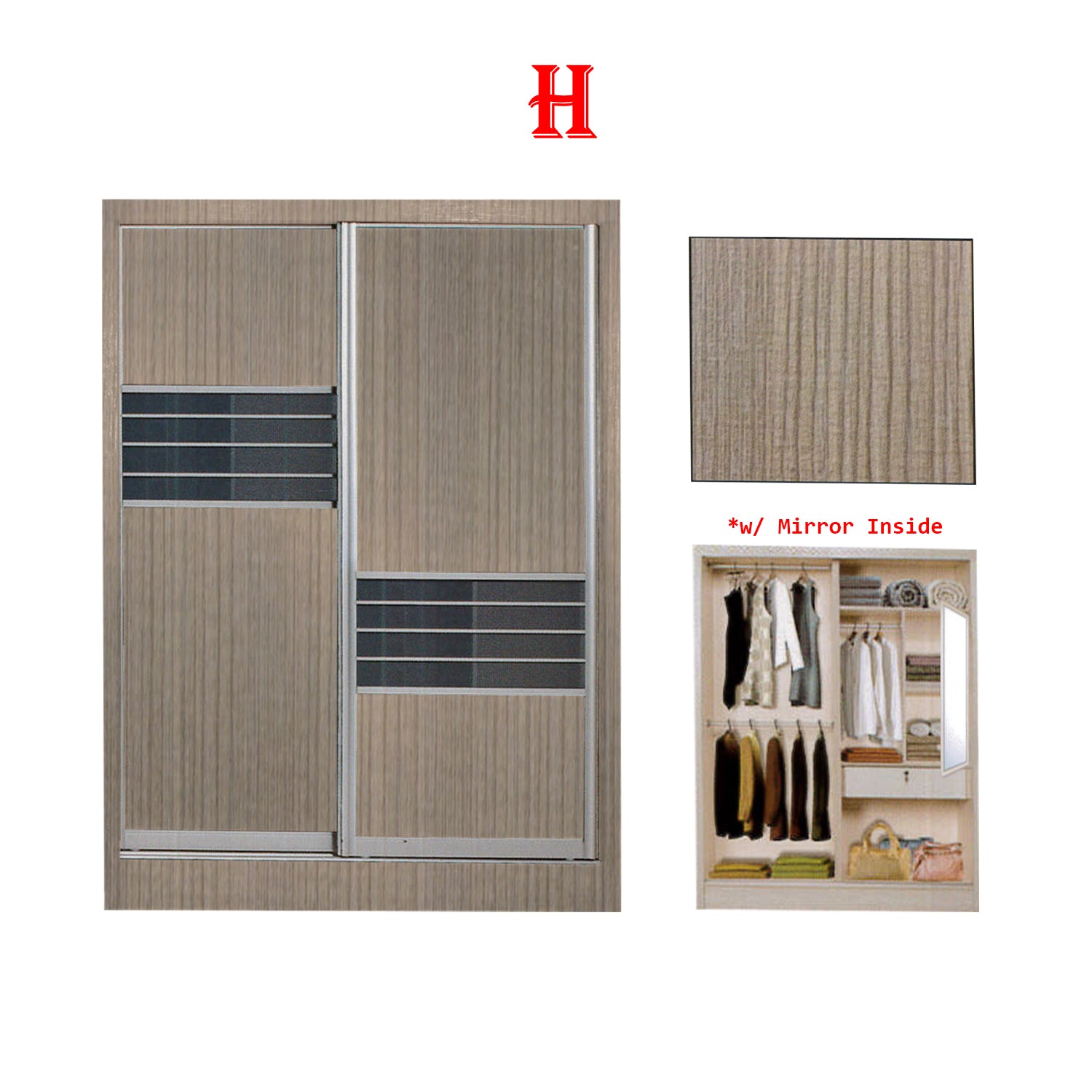 Fuego Series 2 5FT 2-Door Sliding Door Wardrobe Models Mirror