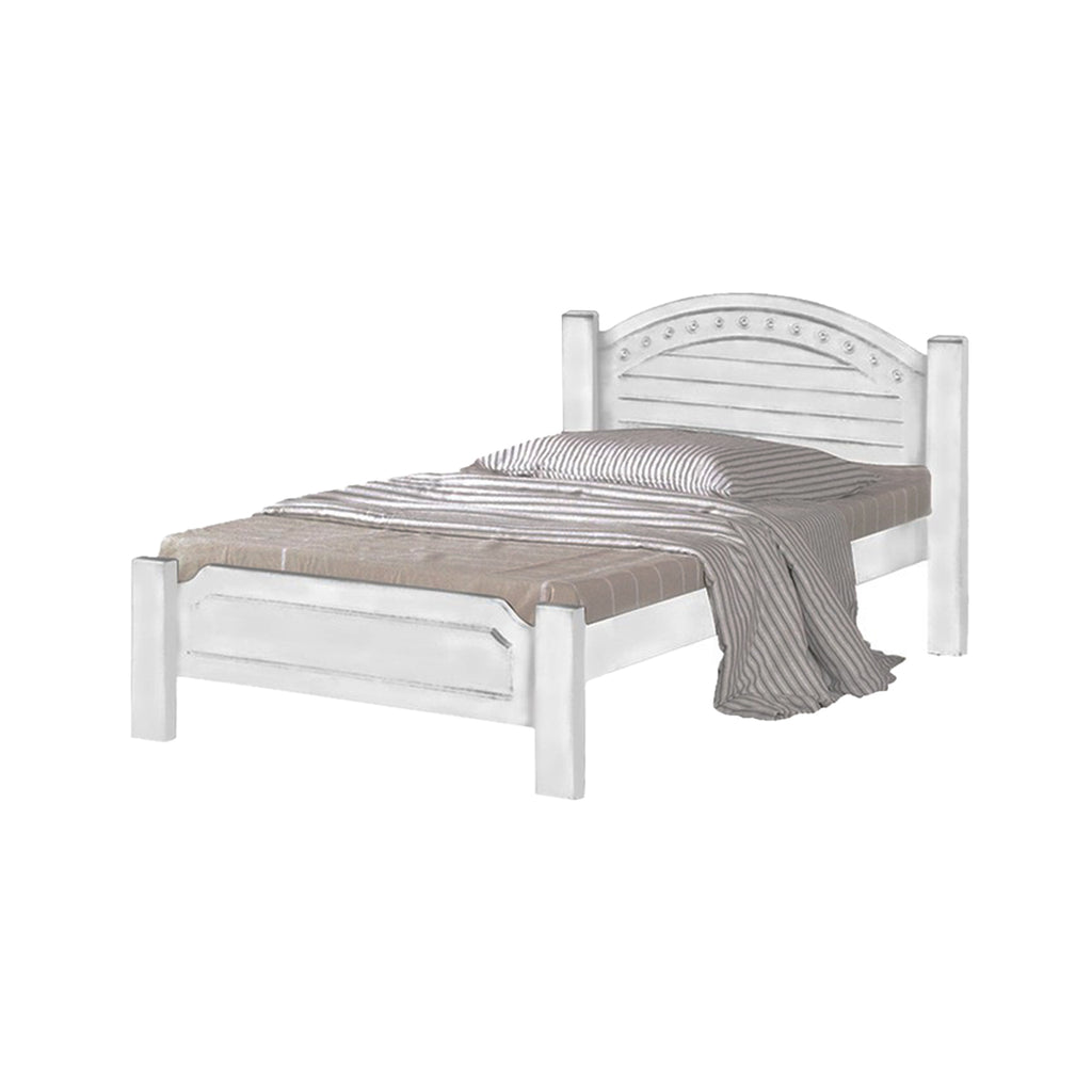 Harlow Wooden Bed Frame White, and Walnut In Super Single Size-Bed Frame-Furnituremart.sg