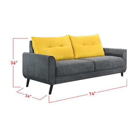Image of Harriet 1/2/3 Seater Faux Leather / Fabric Sofa Set-Furnituremart.sg