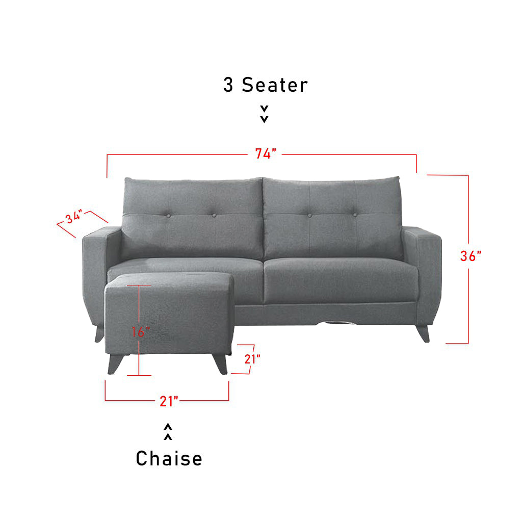 Harriet 1/2/3 Seater Faux Leather / Fabric Sofa Set-Furnituremart.sg